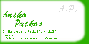 aniko patkos business card